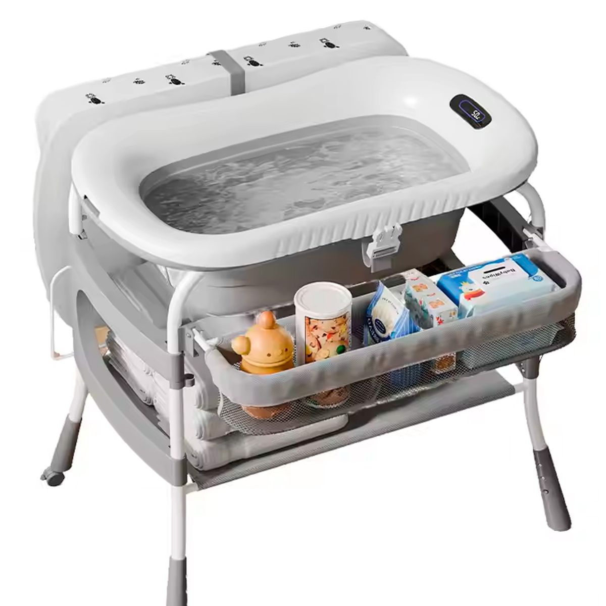 ENFANT'ASY - Soporte Y Bañera Bebe Con Cambiador Termometro Tina