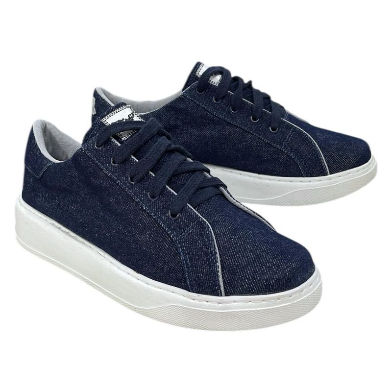 XIAN SHOES - mocasines cordones mujer jean total 25