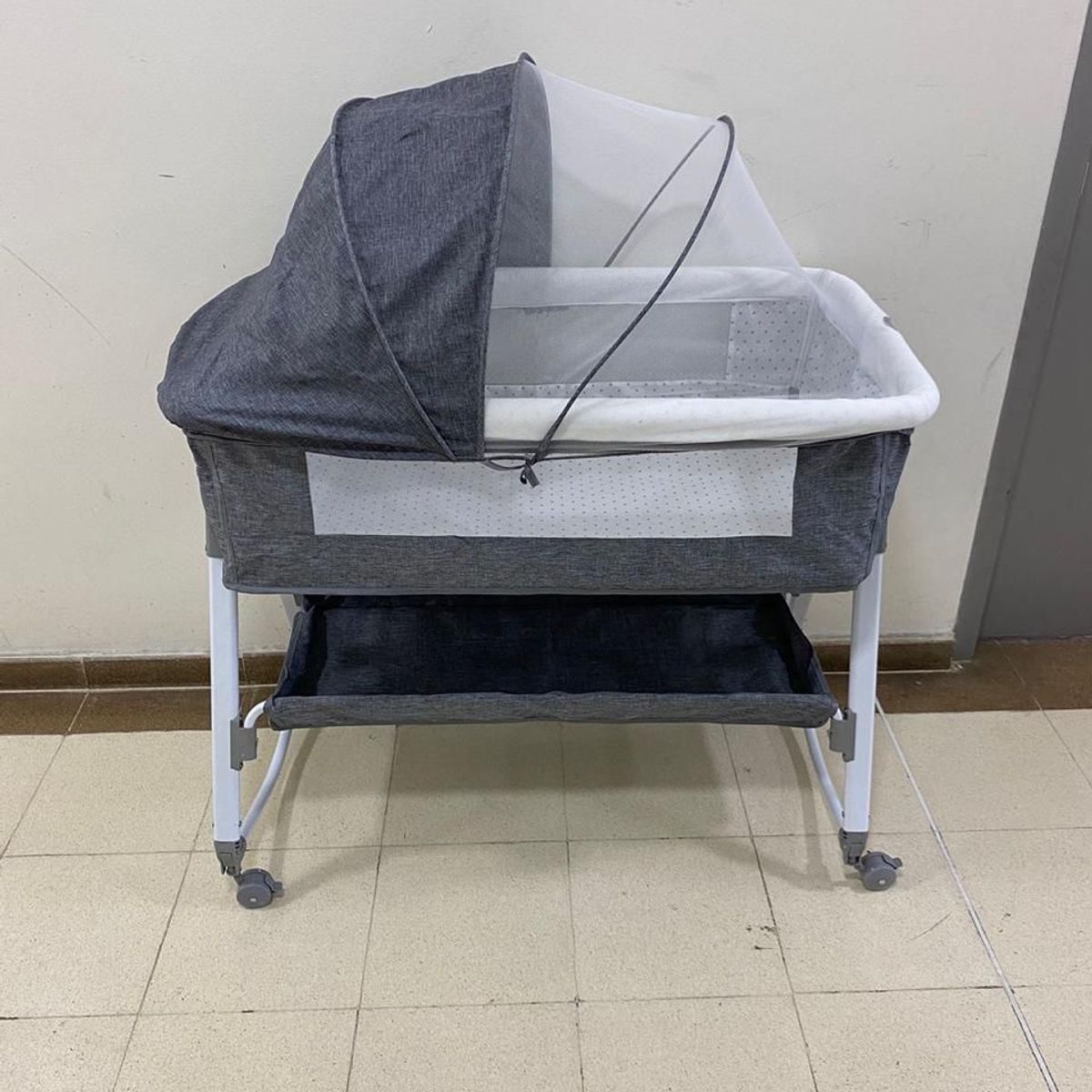 LANZURY IMPORTACIONES - CUNA PORTATIL PARA BEBE PLEGABLE GRIS