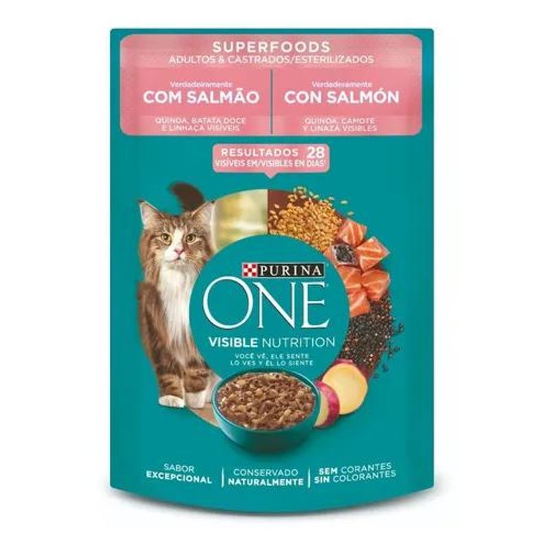PURINA - Alimento Purina One Gato Adulto y Castrados Pouche 85g