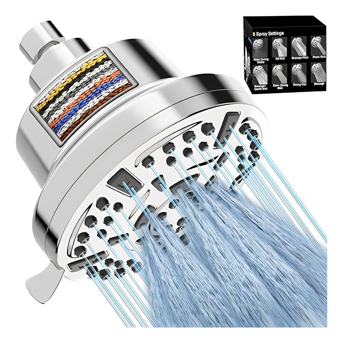 GENERICO - Ducha Alta Presión Filtro Cabezal Purificador SPA Anticloro