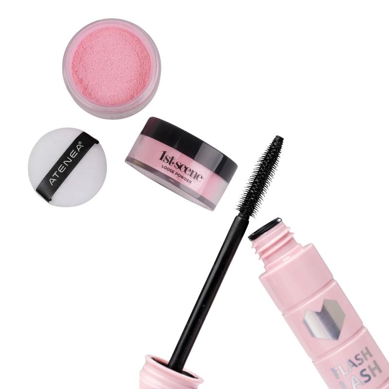 GENERICO - Pestanina Anik Flash Lash + Polvo Suelto Rosado