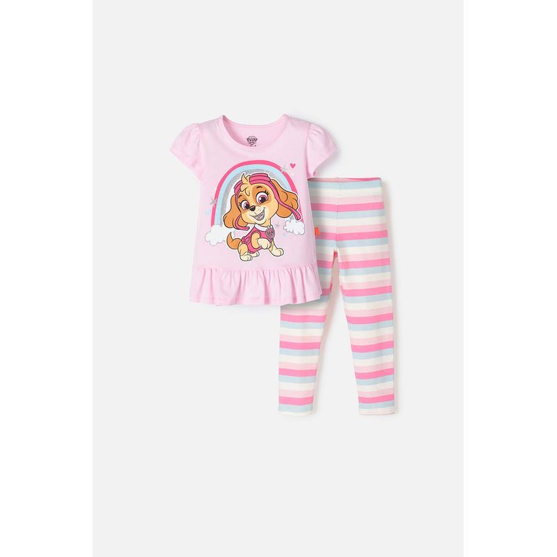 NICKELODEON - Conjunto de Paw Patrol con leggins rosado para niña 2T a 5T