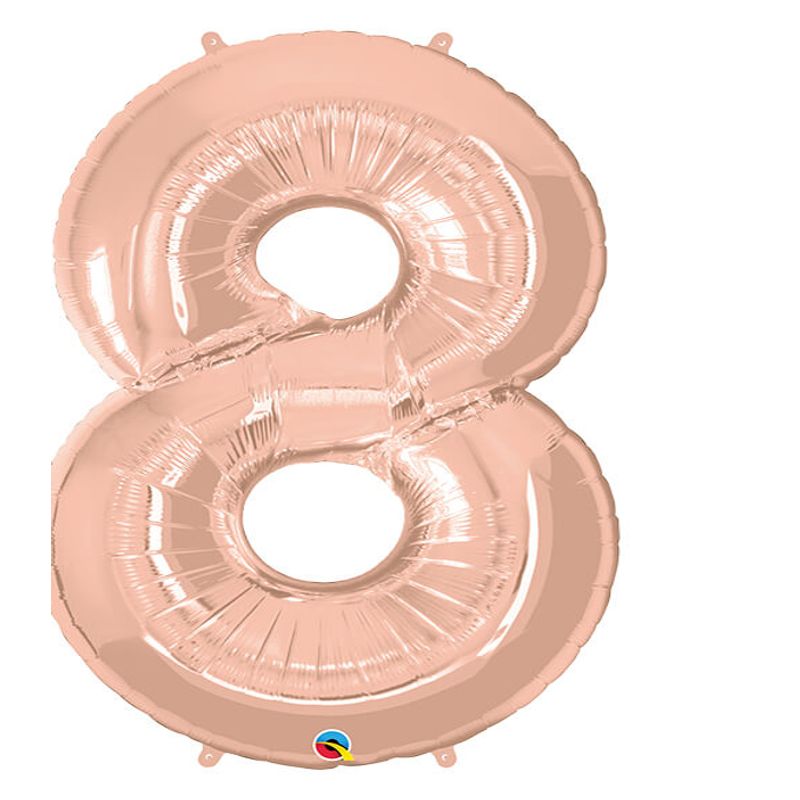 GENERICO - GLOBO METALIZADO NUMERO 8 ORO ROSA 16"