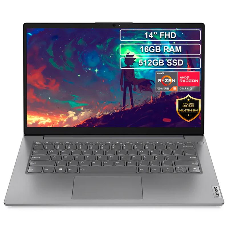 LENOVO - Portátil LENOVO V14 G4 AMN 82YT00TKLM Ryzen 5 7520U 16GB RAM 512GB SSD 14" Pulgadas