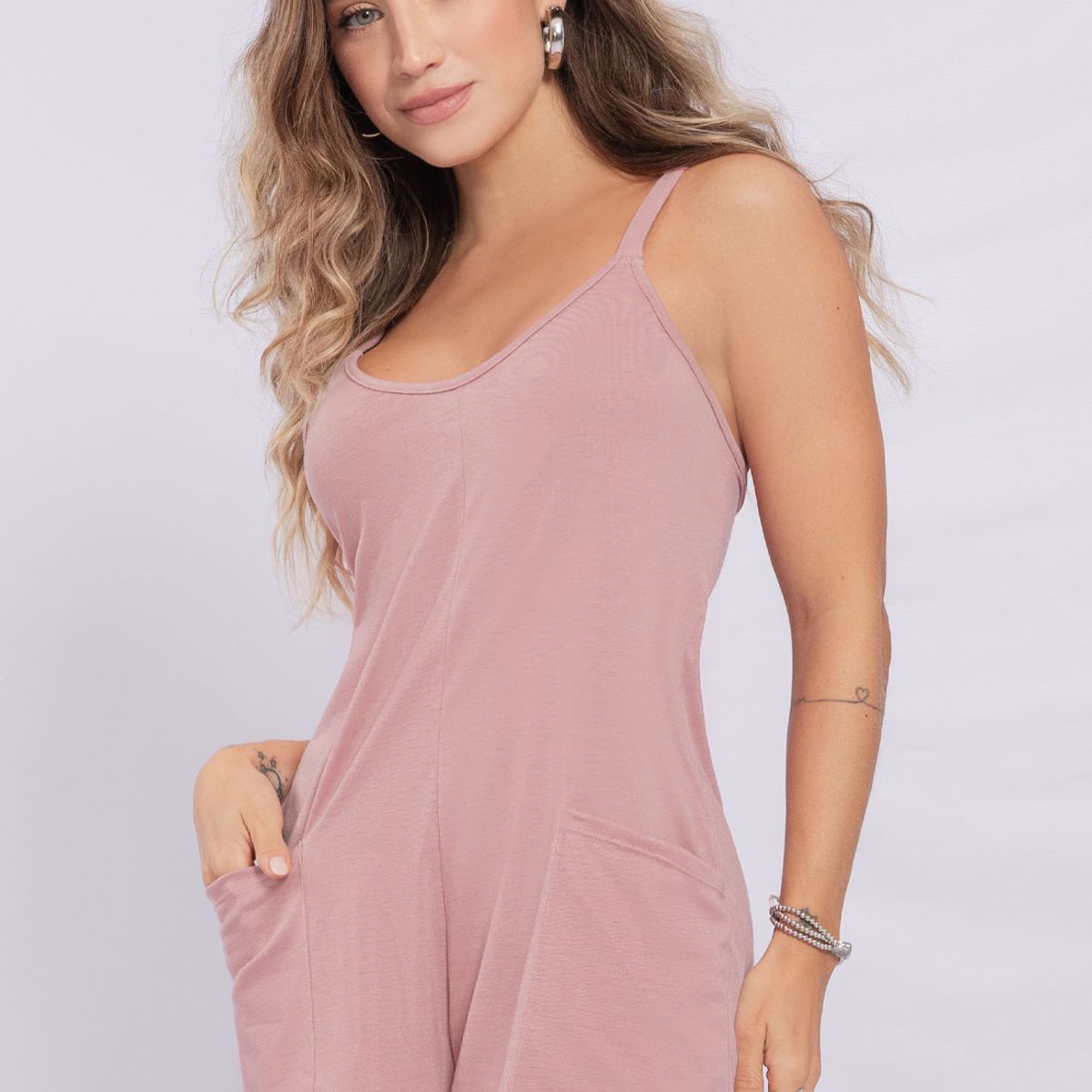 MARKETING PERSONAL - Enterizo Corto Mujer Rosa Polvo Mp 2256