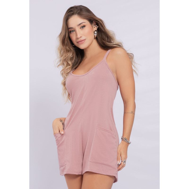 MARKETING PERSONAL - Enterizo Corto Mujer Rosa Polvo Mp 2256