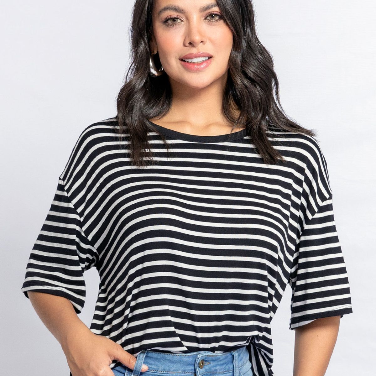 MARKETING PERSONAL - Camiseta Mujer Blanco-Negro Mp 110852