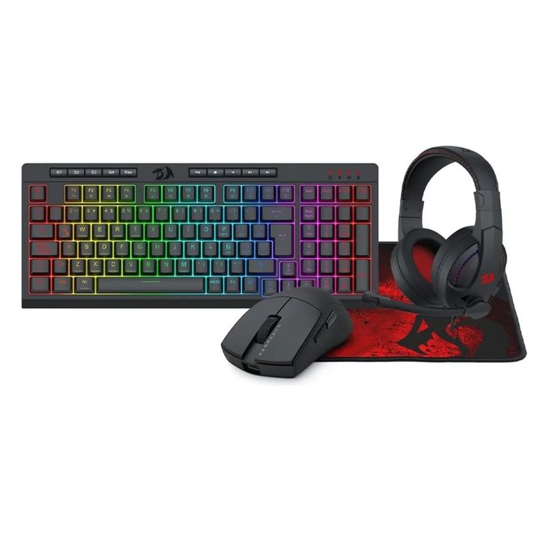 REDRAGON - Kit Combo Teclado Mouse Diadema Mousepad Redragon S147 Sp