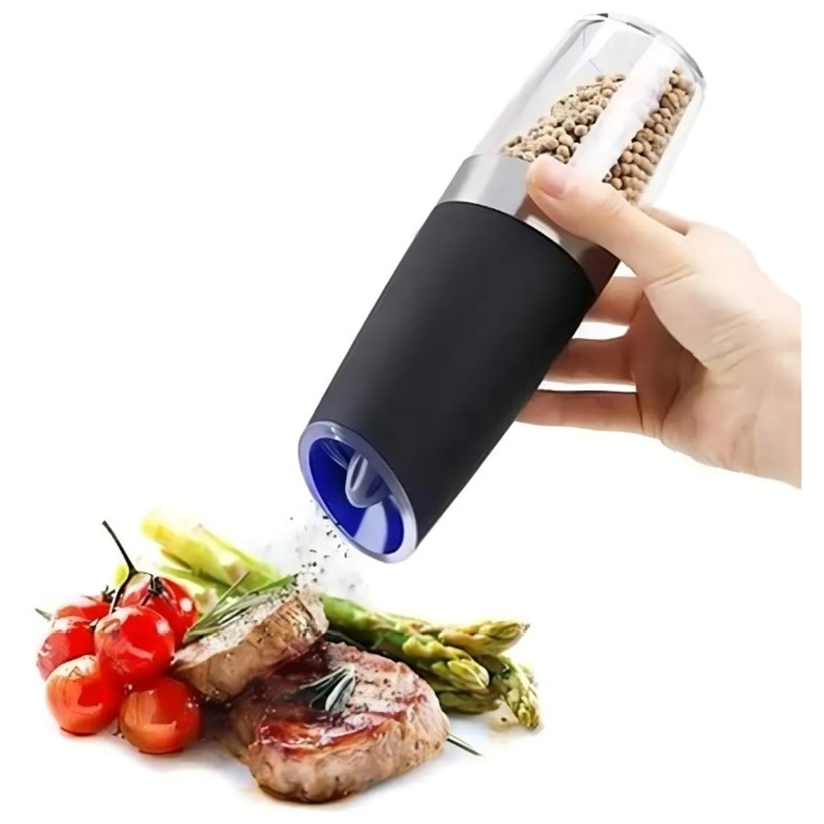 ZHOPI CO - Molino Electrico Para Especias Sal Pimienta Por Gravedad Led