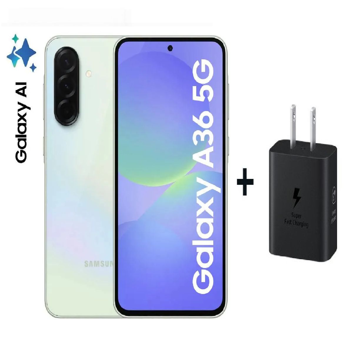 SAMSUNG - Celular Samsung A36 5G 256GB-Incluye Adaptador Carga 25W-8GBRAM-Cámara 50 MP-Frontal 12MP-6.7" Verde