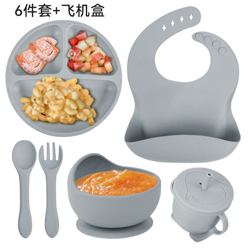 BEBESIT - Set Vajilla Para Bebé 5 Piezas ONE PIXEL Silicona Libre BPA