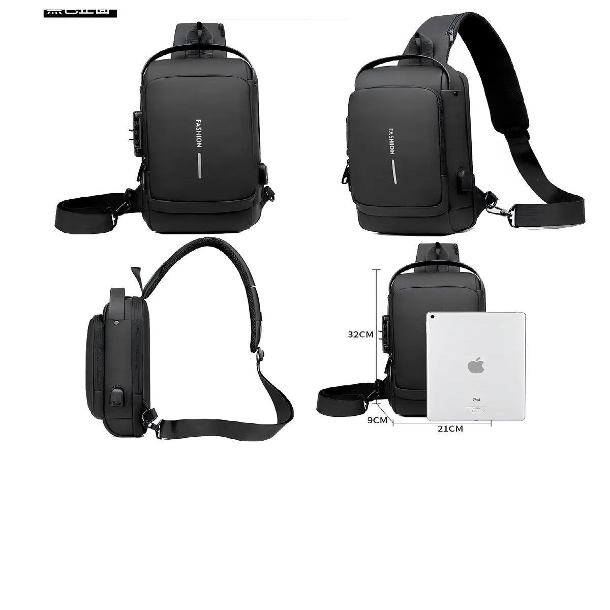 SKY - Bolso Manos Libres Tipo Pechero Para Hombre Con Clave