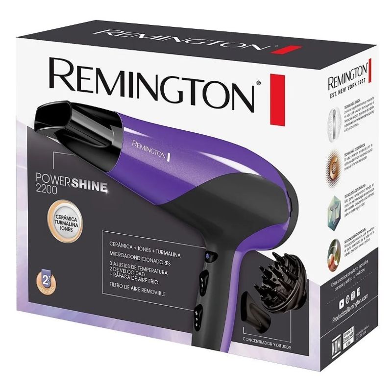 REMINGTON - Secador Remington Power Shine 2200 Iones Anti Frizz Ceramica