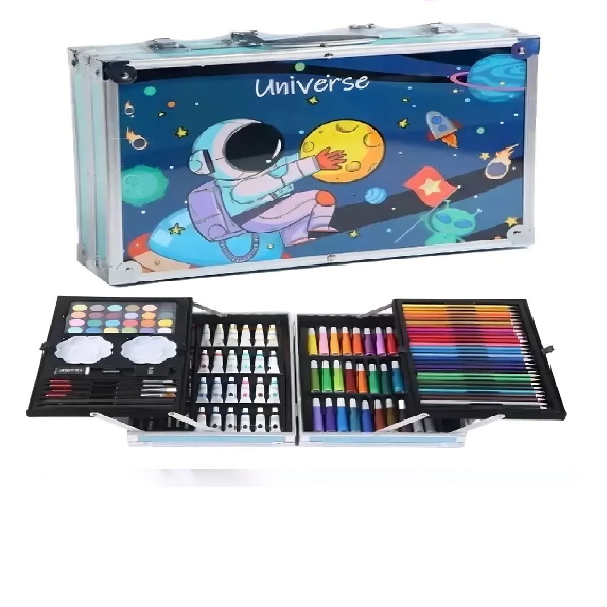 SKY - Kit/set De Arte Dibujo Maletin Metalico 145 Piezas Niños