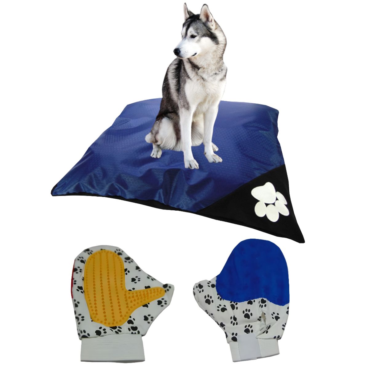 HALLY PET - Colchon Colmena Lavable Mas Guante Azul Oscuro