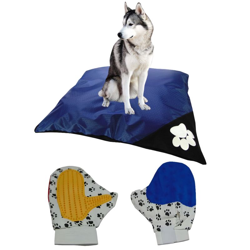 HALLY PET - Colchon Colmena Lavable Mas Guante Azul Oscuro