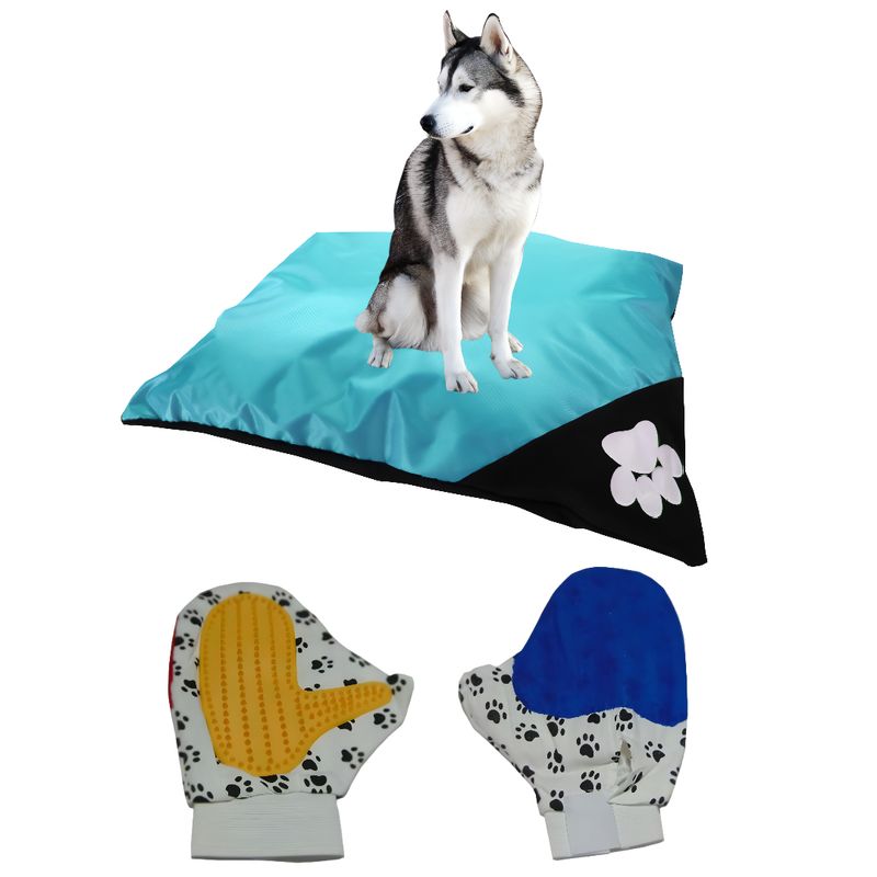 HALLY PET - Colchon Colmena Lavable Mas Guante Celeste