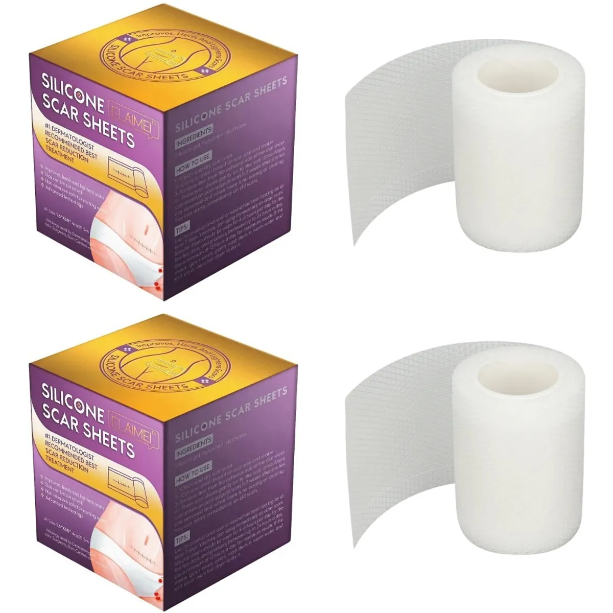 GENERICO - Cinta Silicona Para Cicatrices 15M X 4CM x2 Rollos