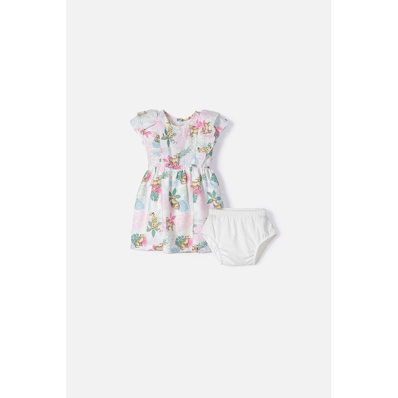 LITTLEMIC - Vestido de LittleMic multicolor con panty para bebé niña