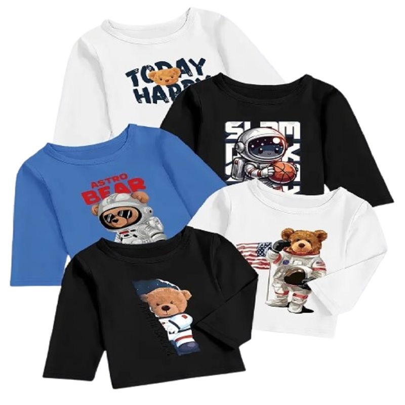 100 - Paquete 5 Camisetas De Osos Para Niños