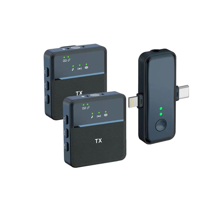 GENERICO - Micrófono de solapa inalámbrico doble iphone y android celular tipo C Sx31