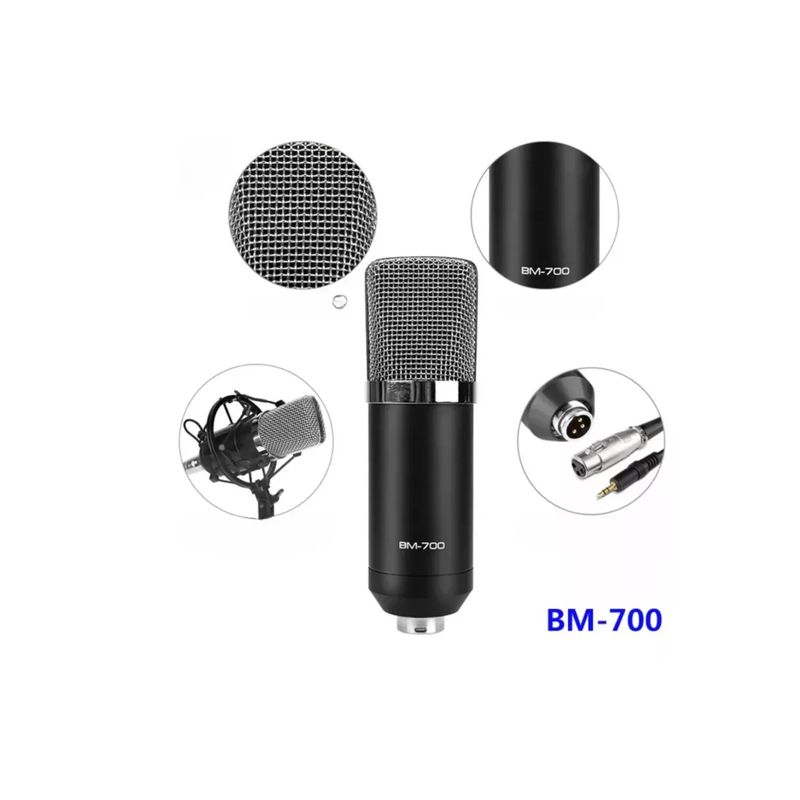 GENERICO - Microfono Condensador Estudio Profesional Bm700 Con Estuche