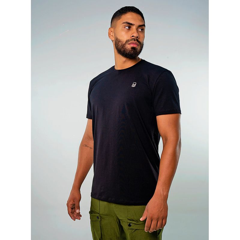 NO RULES - Camiseta Hombre Manga Corta Negra Bordado
