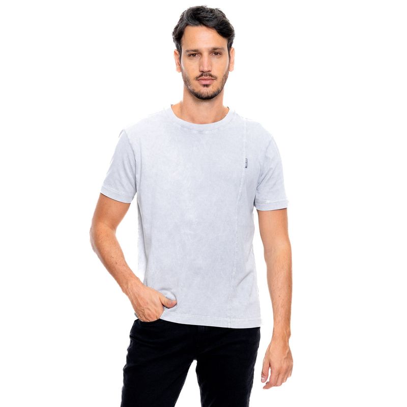 COLOR BLUE - Camiseta Manga Corta Con Costura En Frente