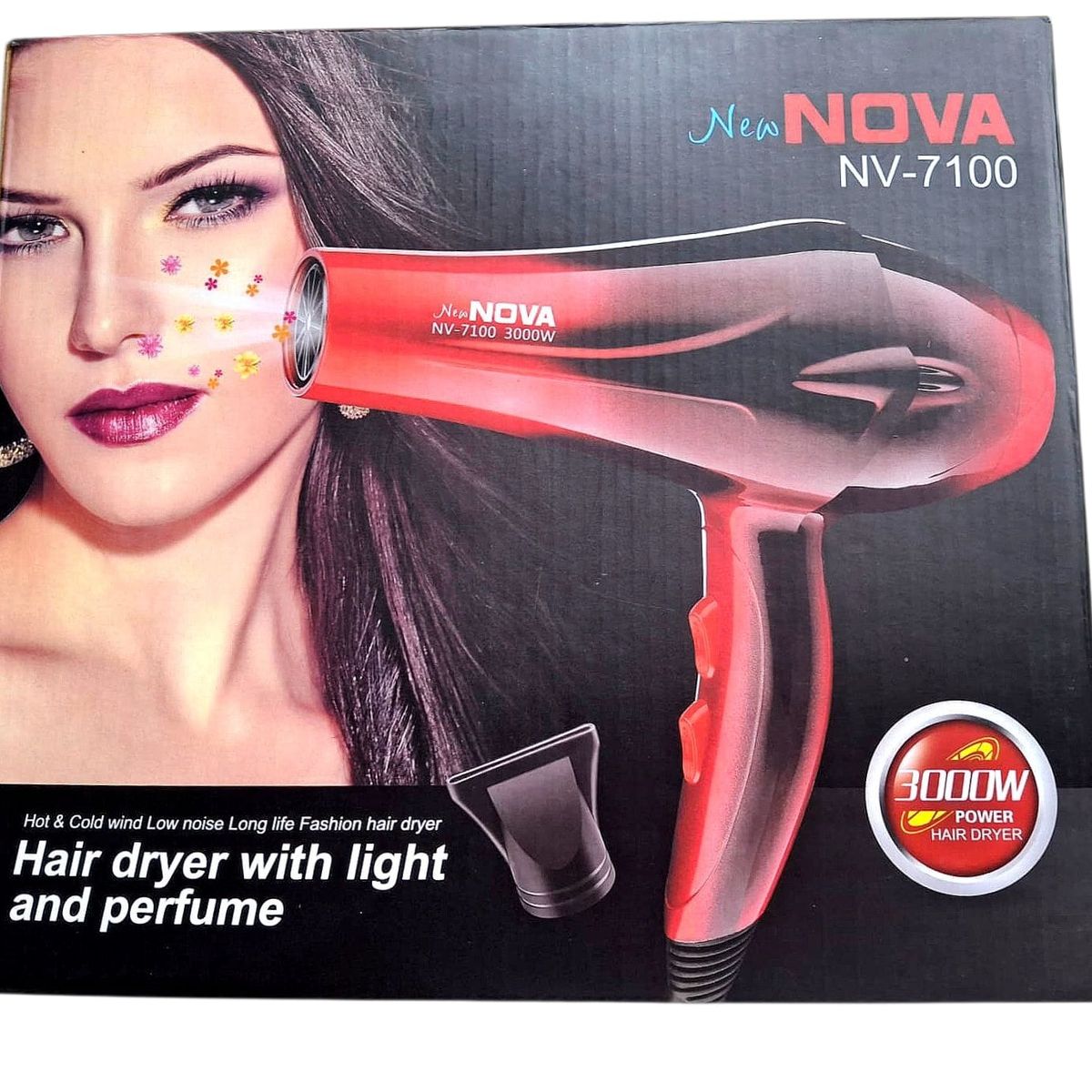 NOVA - secador CON BOQUILLA SEMIPROFESIONAL para el cabello 3000W