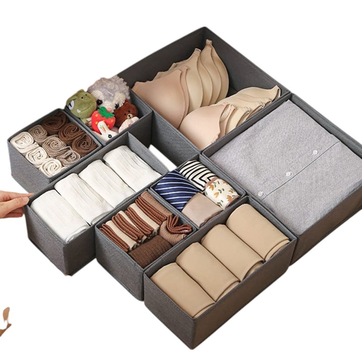 GENERICO - Organizador Ropa Interior Set De 8 Divisor Cajones