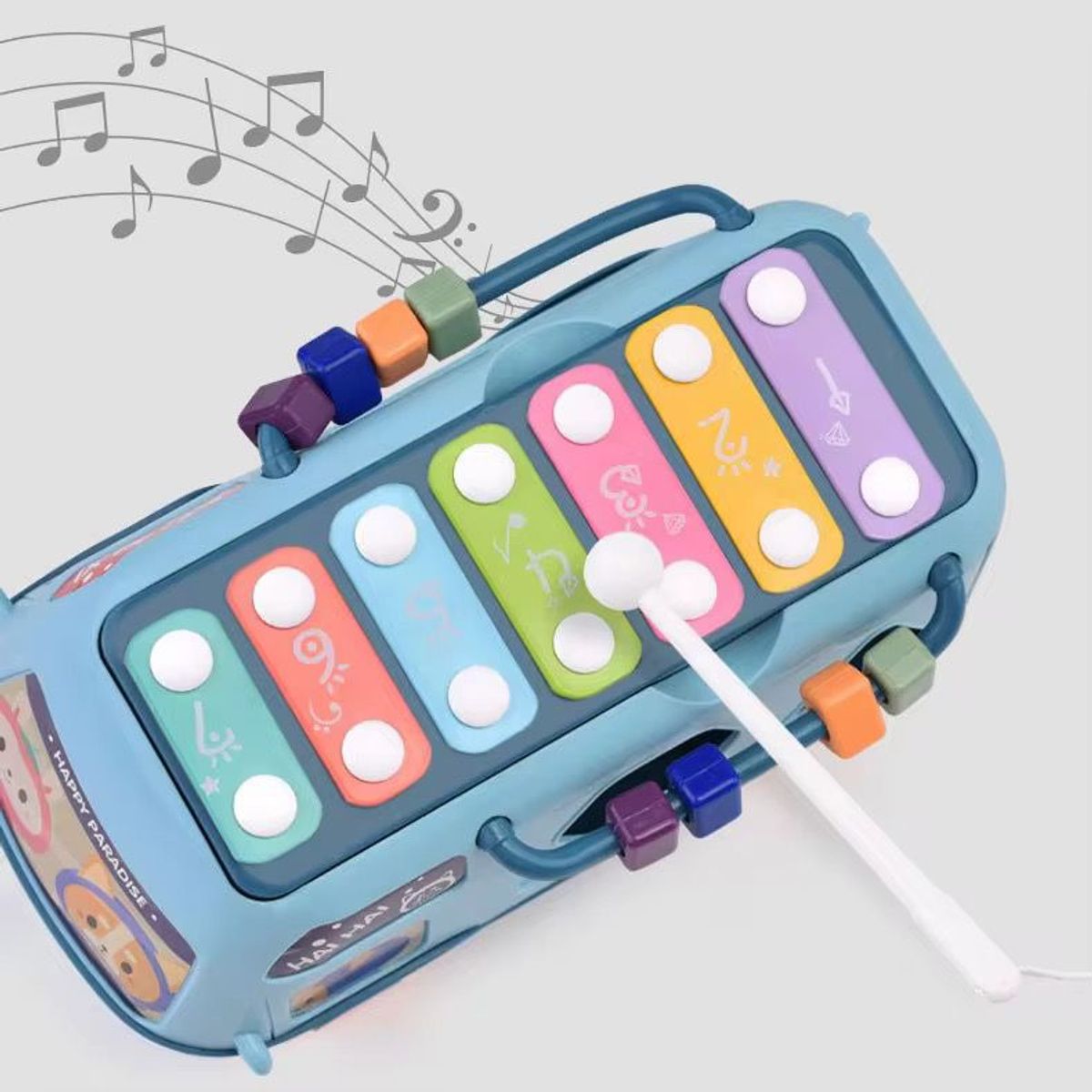 GENERICO - Bus Didáctico Musical Multifuncional Infantil Xilófono Azul