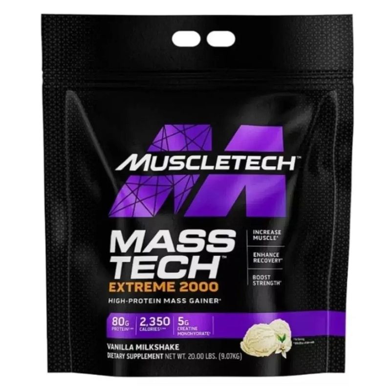 MUSCLETECH - Proteina Mass Tech - Crecimiento muscular Extreme 2000 20lb - Vainilla