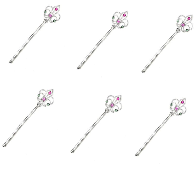 GENERICO - Set X6 Cetros De Princesa Con Diamantes De Imitación