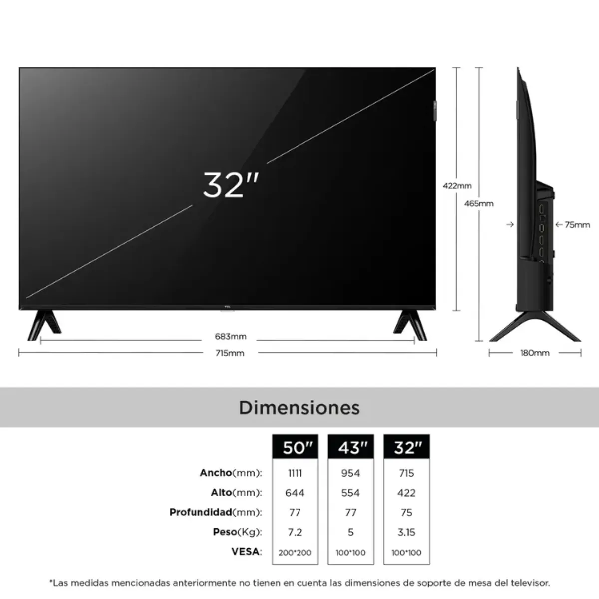 TCL - Televisor TCL - 32 pulgadas 32S5K FHD QLED Smart TV Google