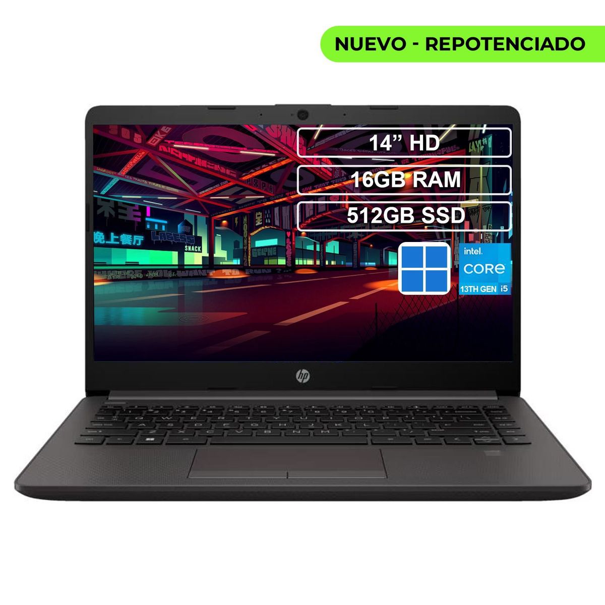 HP - Portátil HP 240R G9 Core i5 1335U 16GB 512GB HD Win 11 Home