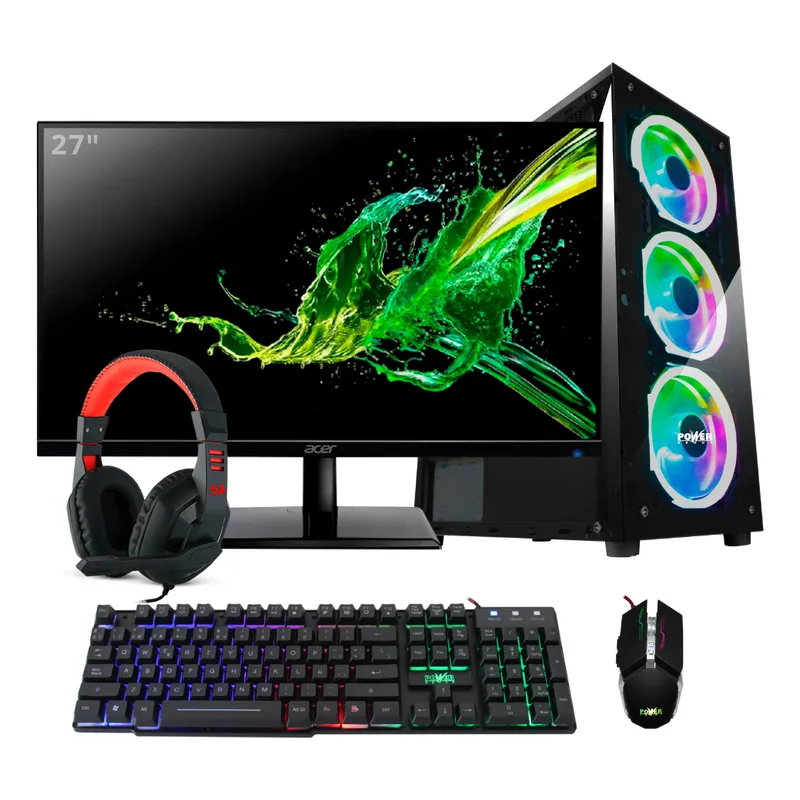 AMD - Kit Gamer Completo Ryzen 5 5600G + RGB + SSD + Monitor 27"