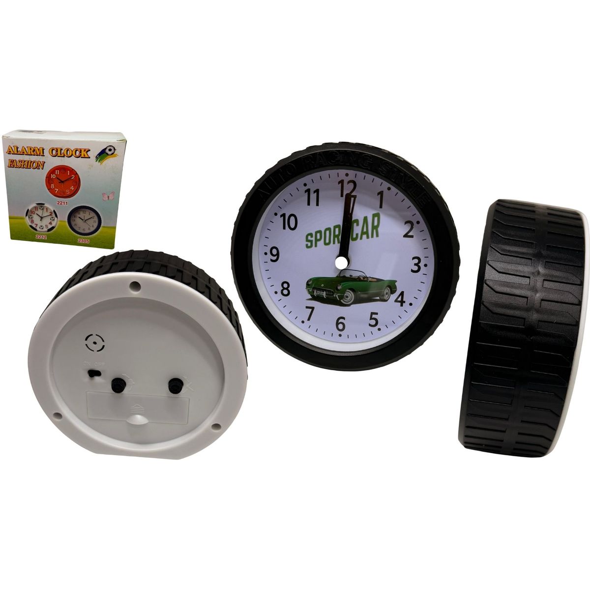 MAZUGI - Reloj De Mesa Despertador en forma de Llanta Auto Deportivo