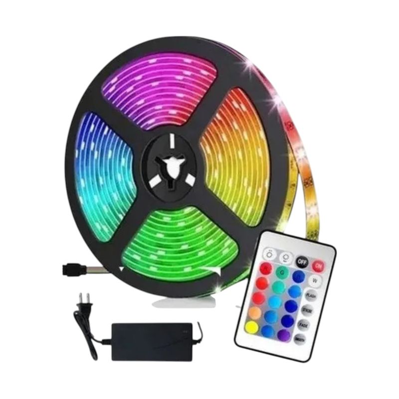 GENERICO - Cinta Led Tira Luces 5mts Rgb Multicolor + Control