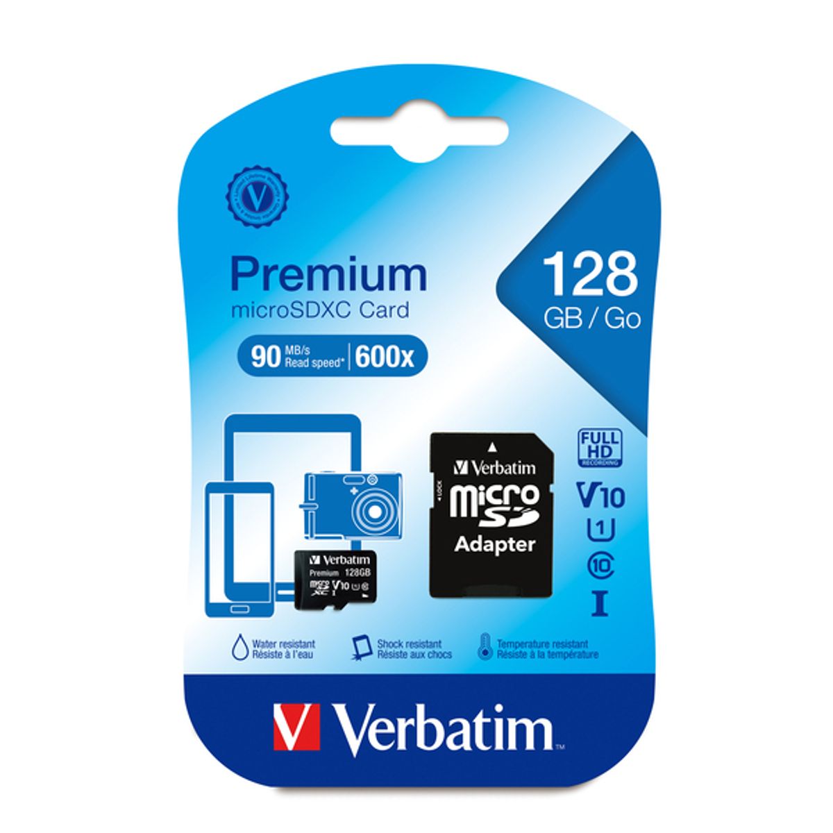 VERBATIM - MEMORIA MICRO SD 128GB CON ADAPTADOR