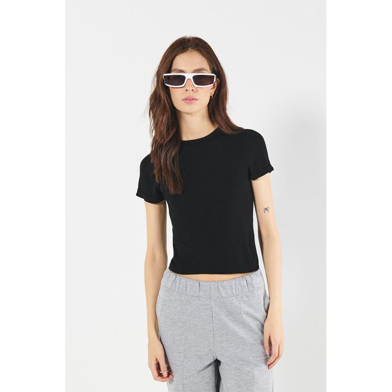 KOAJ - KOAJ Camiseta para mujer unicolor silueta ajustada manga cor Mujer