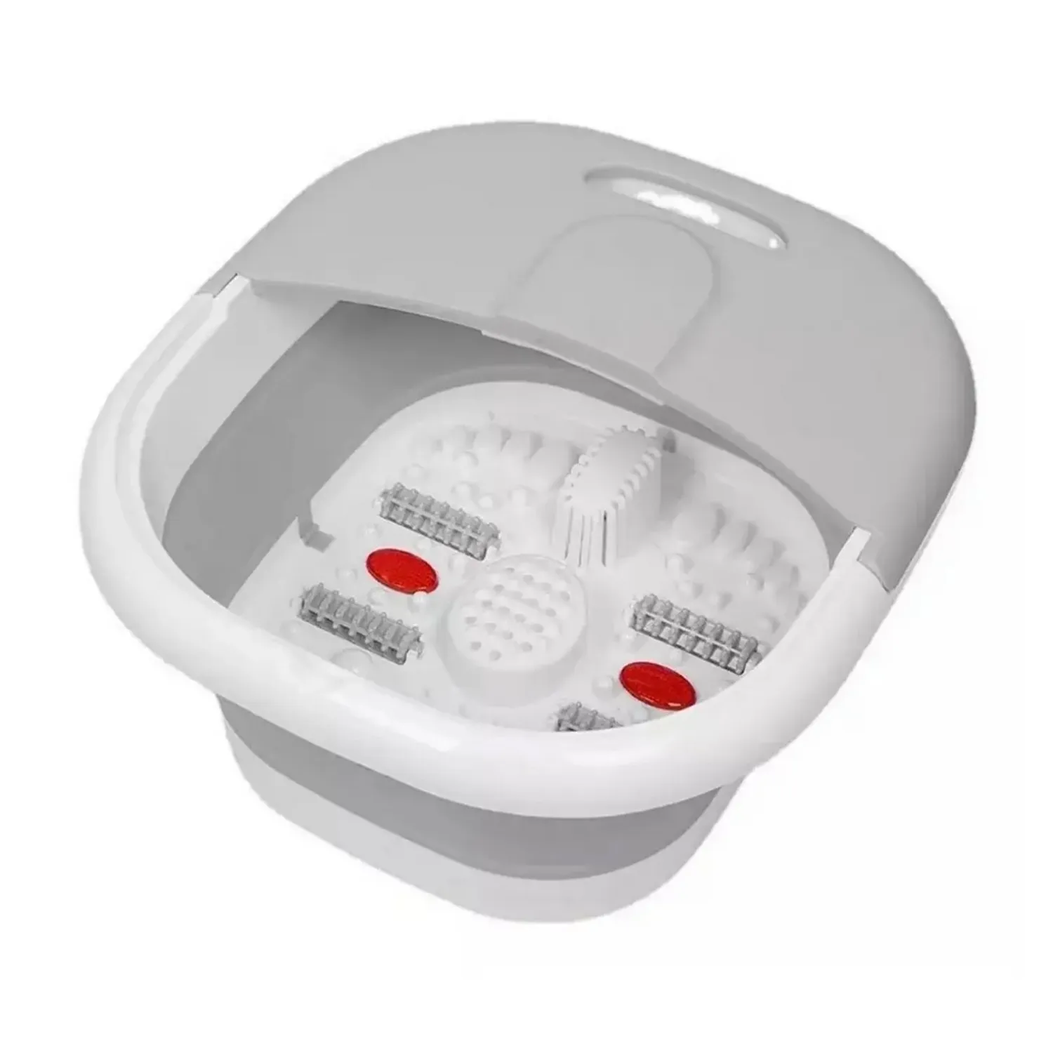 Masajeador spa plegable para pies SQ-806 visto desde arriba con rosillos y puntos de masaje
