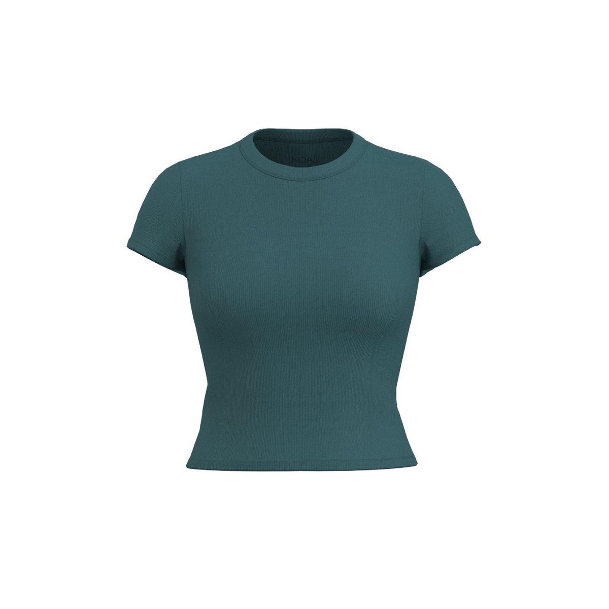 KOAJ - KOAJ Camiseta unicolor manga corta ajustada en rib Mujer