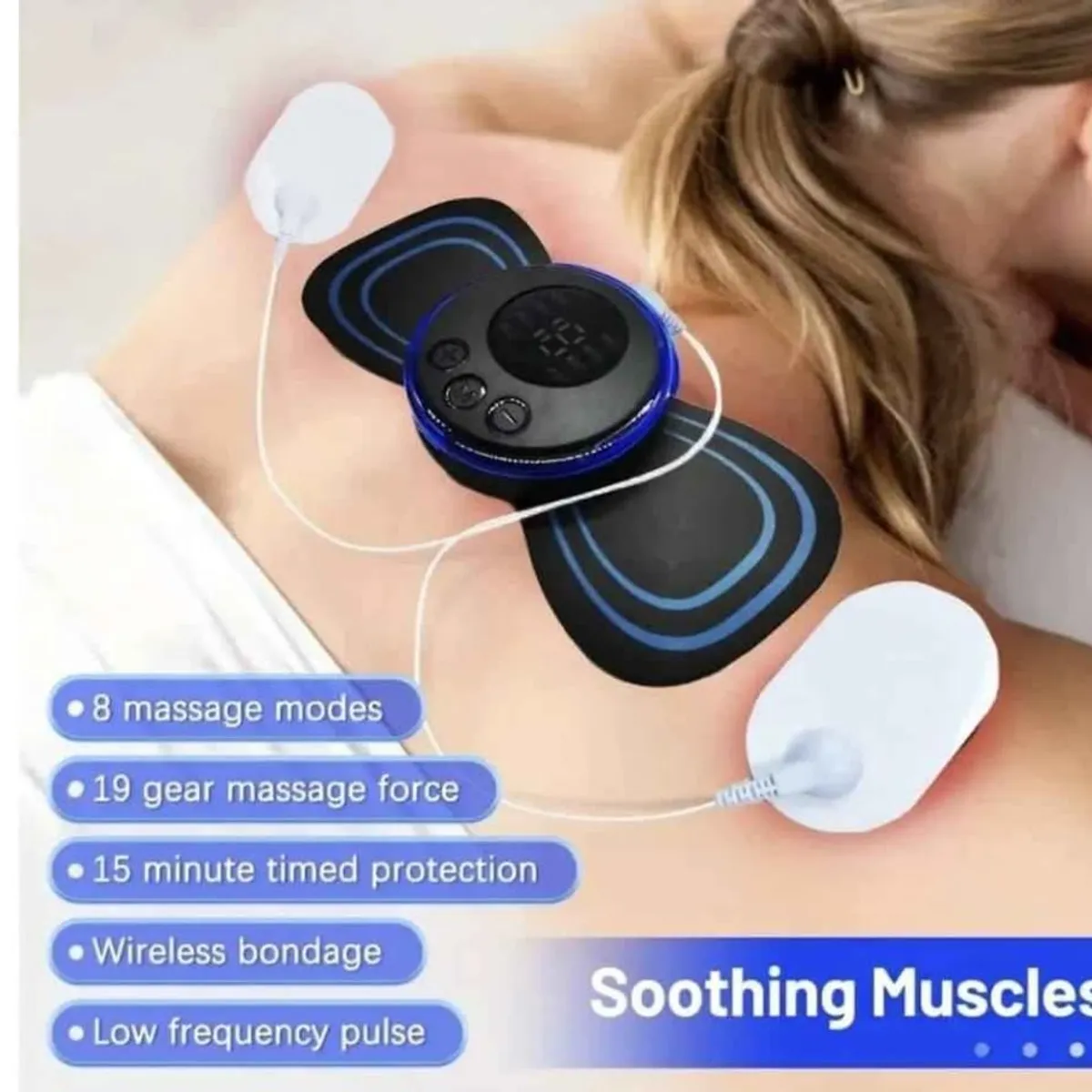 GENERICO - Electroestimulador Muscular Digital Portátil con 19 Niveles de Intensidad y Apagado Automático – Alivio del Dolor y Relajación