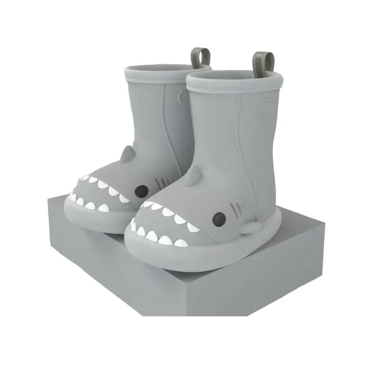GENERICO - Botas De Lluvia Baby Shark Tiburón Para Niños Y Niñas Gris