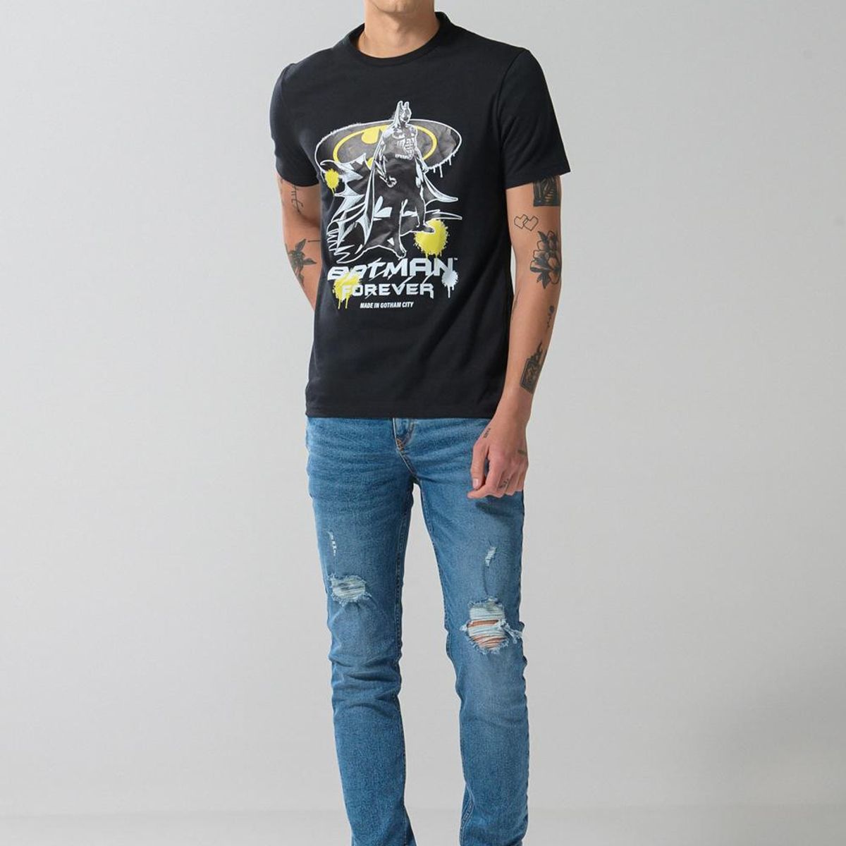 KOAJ - KOAJ Camiseta oversize manga corta de Batman Hombre