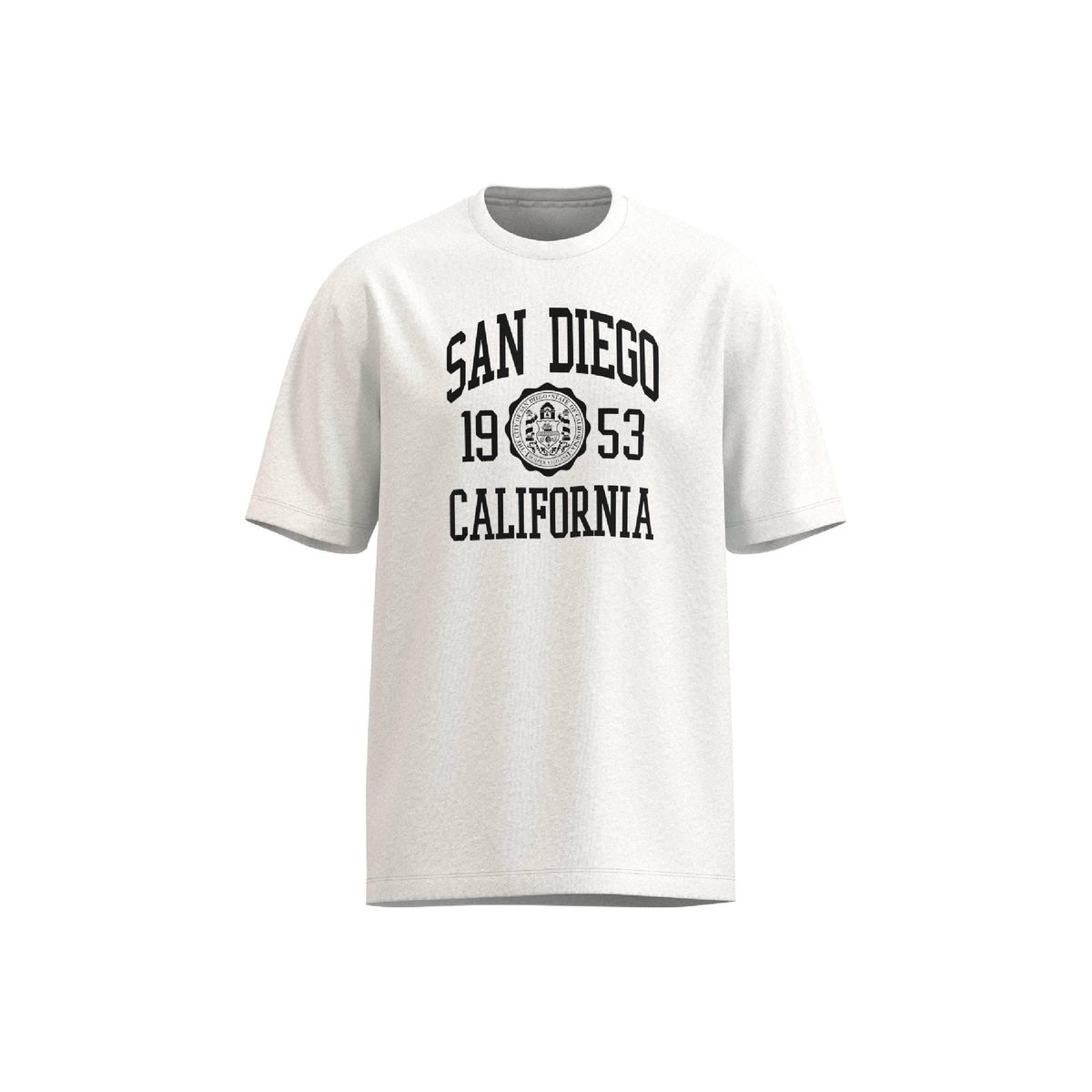 KOAJ - KOAJ Camiseta en algodón crema college manga corta Hombre