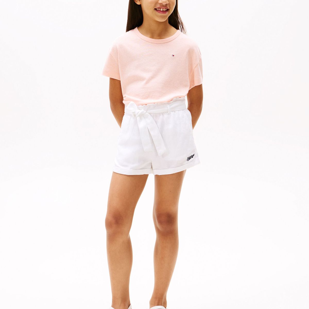 TOMMY HILFIGER - Pantalonetas blanco en mezcla de lino Tommy Hilfiger