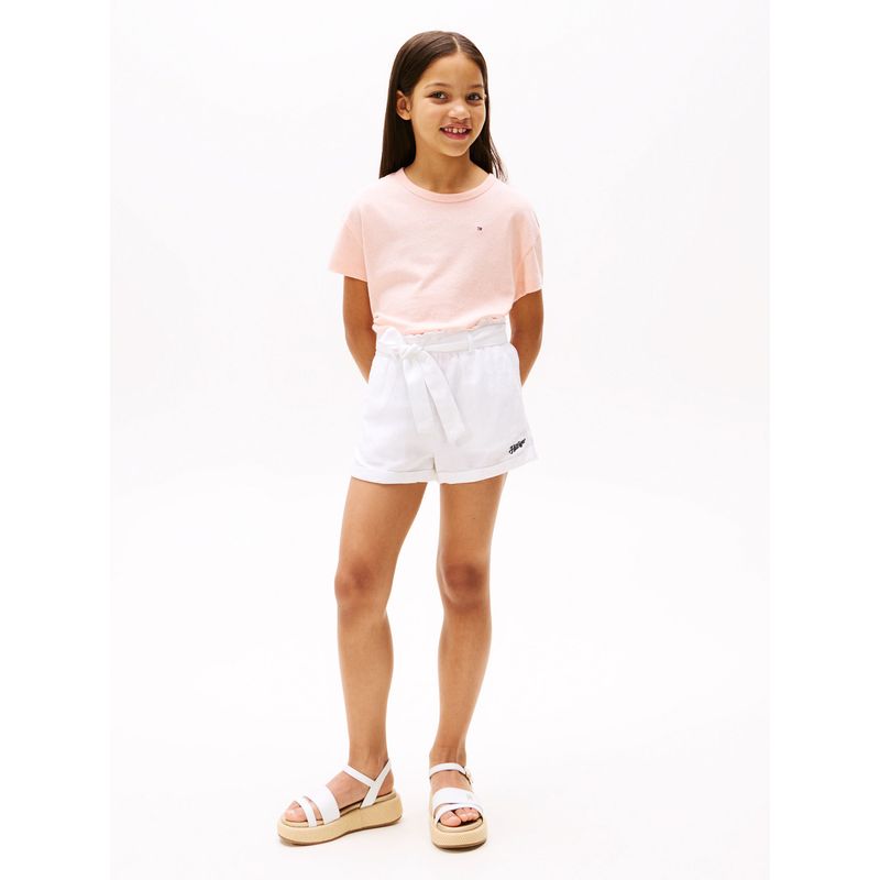 TOMMY HILFIGER - Pantalonetas blanco en mezcla de lino Tommy Hilfiger