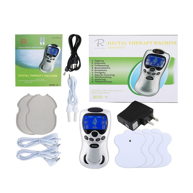 GENERICO - Electroestimulador Digital Terapéutico Multimodal – 4 Pads + Pantalla LCD + Accesorios Completos